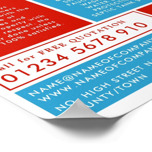 Happy Cartoon Klempner, Klempner, Klempnerwerbung Poster (Ecke)