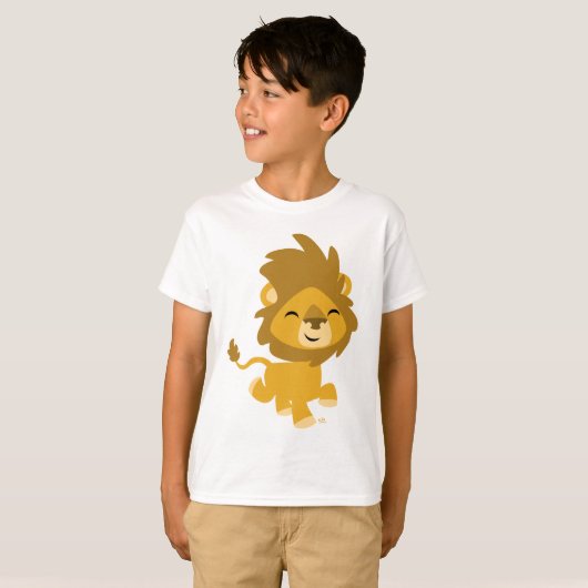 Happy Cartoon Lion Children T - Shirt (Vorne ganz)