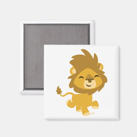 Happy Cartoon Lion Magnet (Vorderseite/Rückseite)