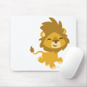 Happy Cartoon Lion Rundaufkleber Mousepad (Mit Mouse)