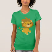 Happy Cartoon Lion Women T - Shirt (Vorderseite)
