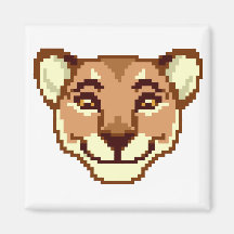 Happy Cartoon Lioness emoticon Magnet
