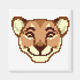 Happy Cartoon Lioness emoticon Magnet