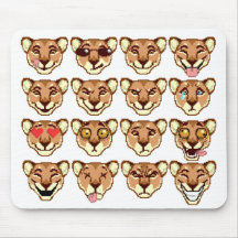 Happy Cartoon Lioness emoticon Mousepad