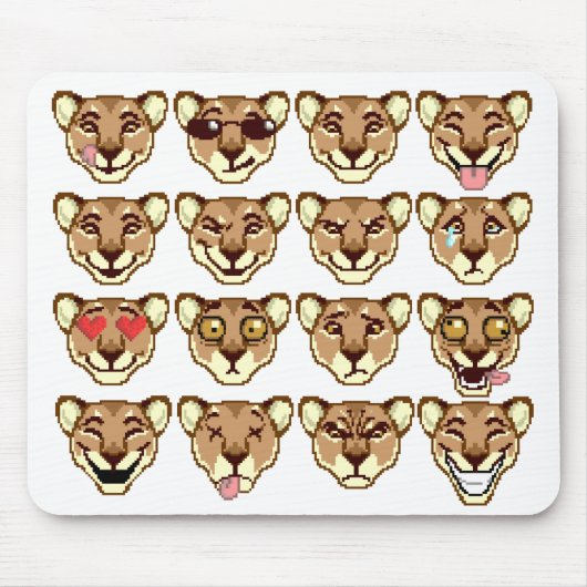 Happy Cartoon Lioness emoticon Mousepad (Vorne)