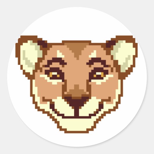 Happy Cartoon Lioness emoticon Sticker (Vorderseite)