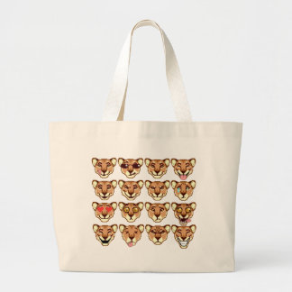 Happy Cartoon Lioness Emoticons Bag Jumbo Stoffbeutel