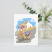 Happy Cartoon Llama Postkarte (Stehend Vorderseite)