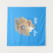 Happy Cartoon Llama Wandteppich (Vorderseite (Horizontal))