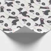 Happy Cartoon Panda Pattern Geschenkpapier (Ecke)