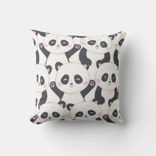 Happy Cartoon Panda Pattern Kissen