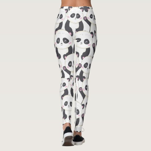 Happy Cartoon Panda Pattern Leggings (Rückseite)
