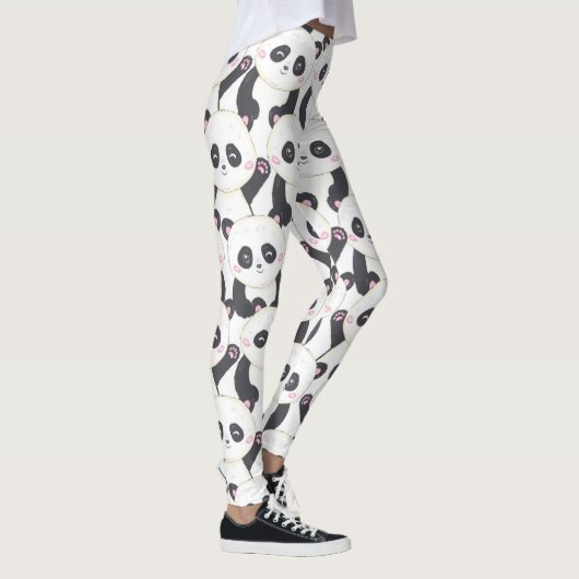 Happy Cartoon Panda Pattern Leggings (Rechts)