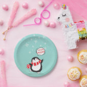 Happy Cartoon Penguin Pappteller (Party)