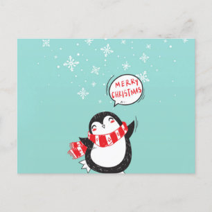 Happy Cartoon Penguin Postkarte