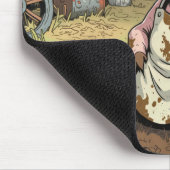 Happy Cartoon Pig in einer landwirtschaftlichen Sc Mousepad (Ecke)