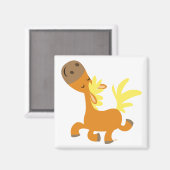 Happy Cartoon Pony Magnet (Vorderseite/Rückseite)