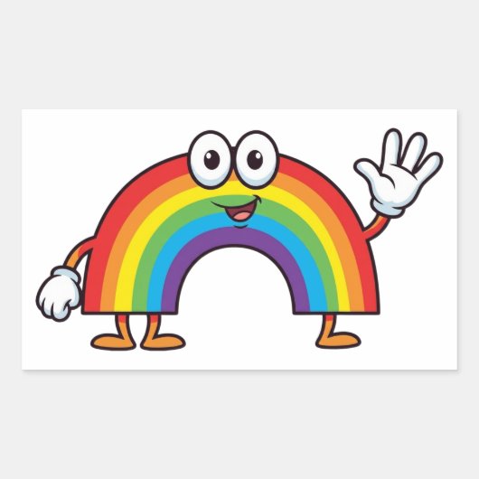 Happy Cartoon Rainbow Character Sticker (Vorderseite)