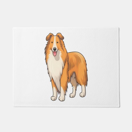 Happy Cartoon Rough Collie Fußmatte (Vorderseite)