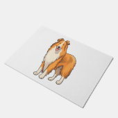 Happy Cartoon Rough Collie Fußmatte (Schrägansicht)