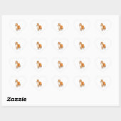 Happy Cartoon Rough Collie Herz-Aufkleber (Blatt)
