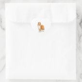 Happy Cartoon Rough Collie Herz-Aufkleber (Tasche)