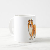 Happy Cartoon Rough Collie Kaffeetasse (Vorderseite Links)