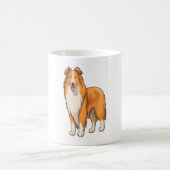 Happy Cartoon Rough Collie Kaffeetasse (Mittel)