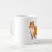 Happy Cartoon Rough Collie Kaffeetasse (Vorderseite Links)