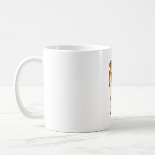 Happy Cartoon Rough Collie Kaffeetasse (Links)