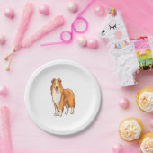 Happy Cartoon Rough Collie Pappteller (Party)