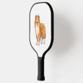 Happy Cartoon Rough Collie Pickleball Schläger (Links)