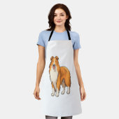 Happy Cartoon Rough Collie Schürze (Getragen)