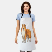 Happy Cartoon Rough Collie Schürze (Getragen)