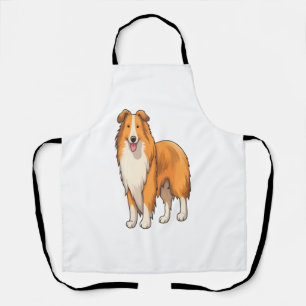 Happy Cartoon Rough Collie Schürze