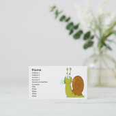 Happy Cartoon Schnecke mit Blume Visitenkarte (Stehend Vorderseite)