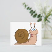 Happy Cartoon Snail Postkarte (Stehend Vorderseite)