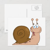 Happy Cartoon Snail Postkarte (Vorne/Hinten)