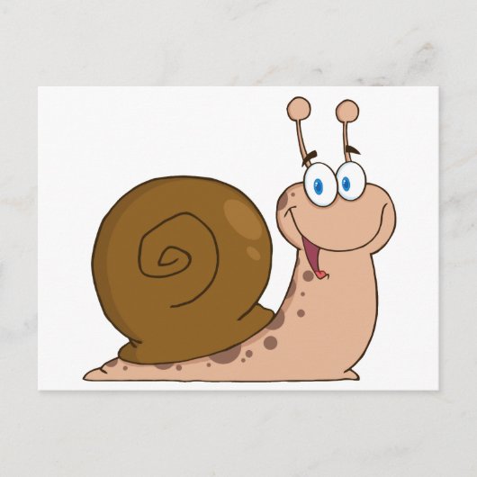 Happy Cartoon Snail Postkarte (Vorderseite)