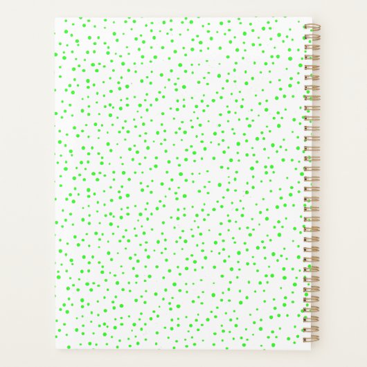 Happy Cartoon Snake Bright Green auf Punkten Planer (Rückseite)