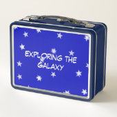 Happy Cartoon Spaceship Peace Signs Lächeln Faces Metall Brotdose (Rückseite)