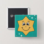 Happy Cartoon Stern Gesicht Lächeln, Weihnachten D Button (Vorne & Hinten)