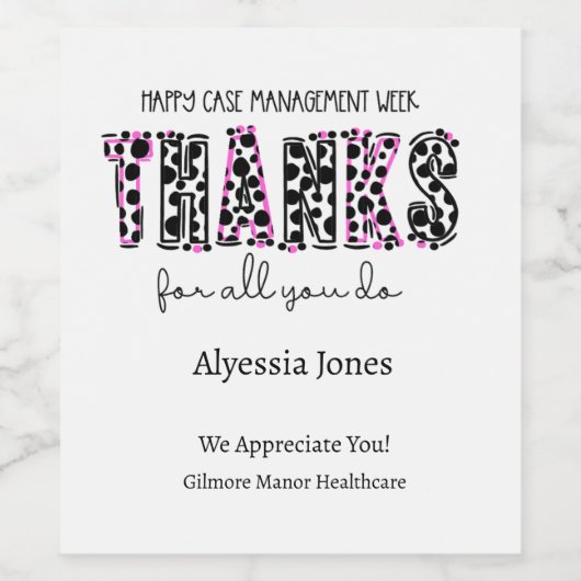 Happy Case Management Week Weinetikett (Einzelnes Label)