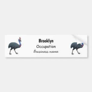 Happy cassowary bird cartoon illustration  autoaufkleber