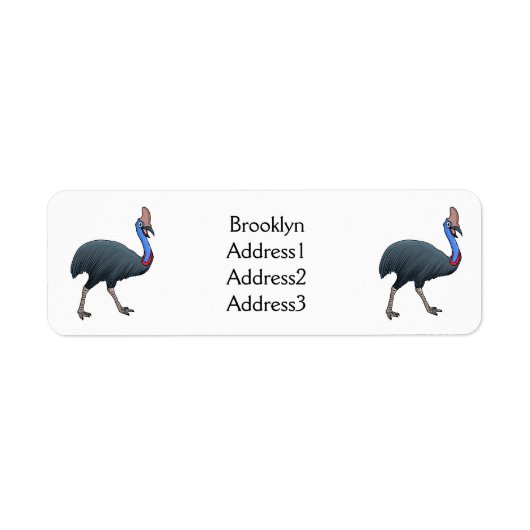Happy Cassowary Vogel Cartoon Illustration (Vorne)