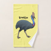 Happy Cassowary Vogel Cartoon Illustration Badhandtuch Set (Handtuch)