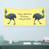 Happy Cassowary Vogel Cartoon Illustration Banner (Messe)