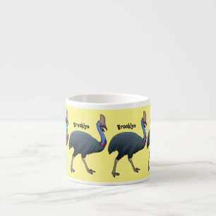 Happy Cassowary Vogel Cartoon Illustration Espressotasse