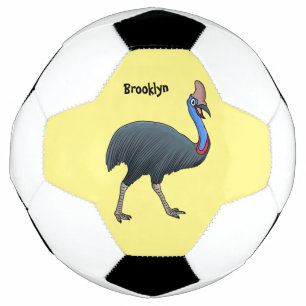 Happy Cassowary Vogel Cartoon Illustration Fußball