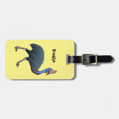 Happy Cassowary Vogel Cartoon Illustration Gepäckanhänger (Vorderseite horizontal)